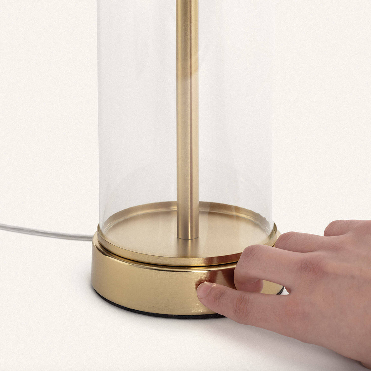 Lámpara de Mesa Metal y Cristal Malta con Interruptor táctil