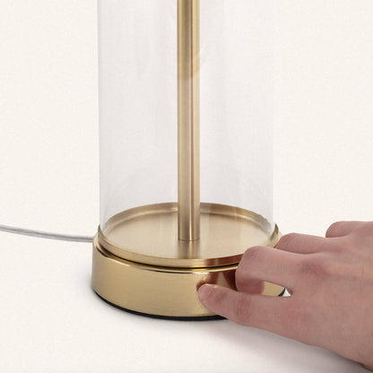 Lámpara de Mesa Metal y Cristal Malta con Interruptor táctil