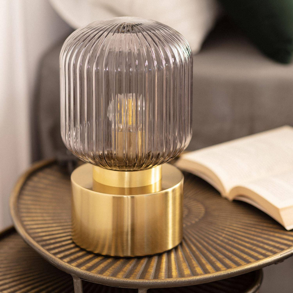 Lámpara de Mesa Metal y Cristal Windsor