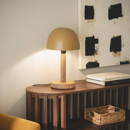 Lámpara de Mesa Metal y Madera Mallavi