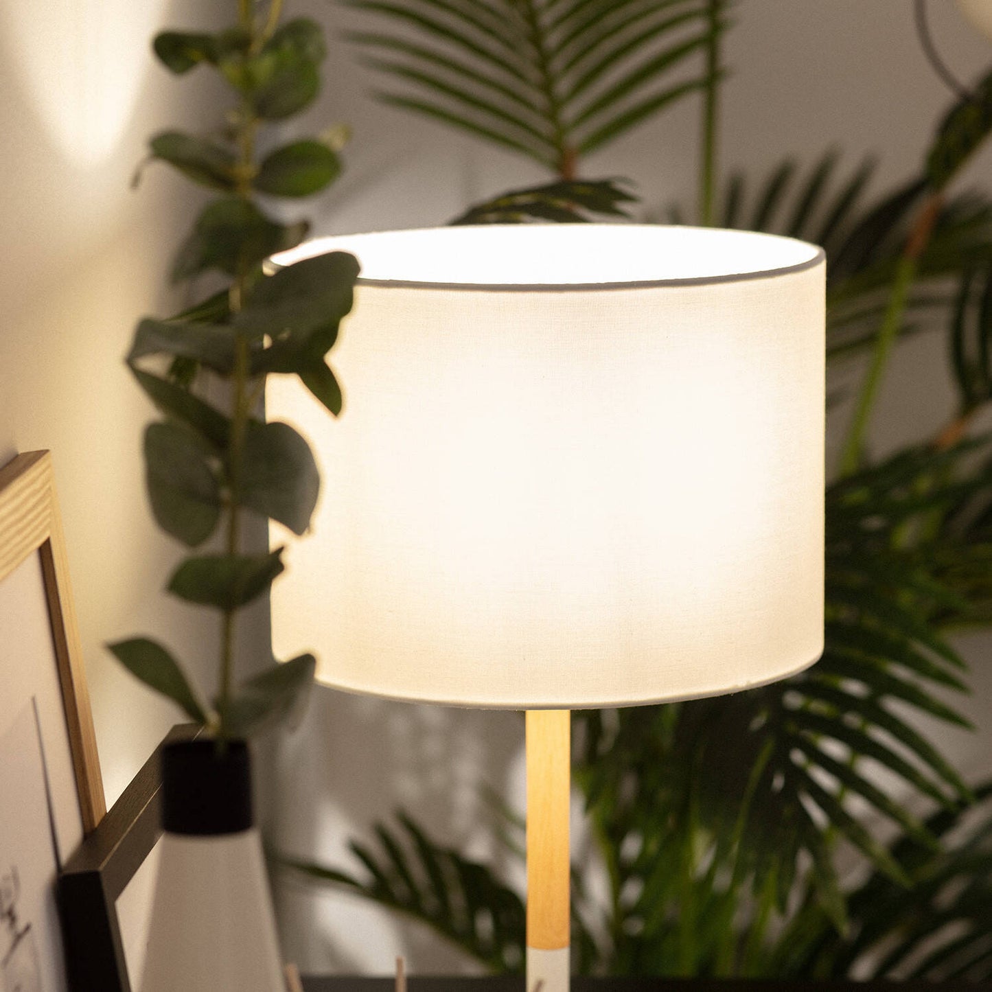 Lámpara de Mesa Metal y Madera Silinda WiFi con Regulador