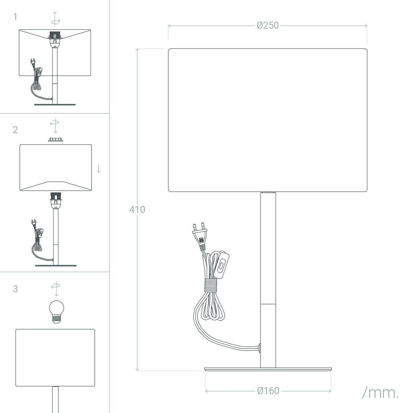 Lámpara de Mesa Metal y Madera Silinda WiFi con Regulador