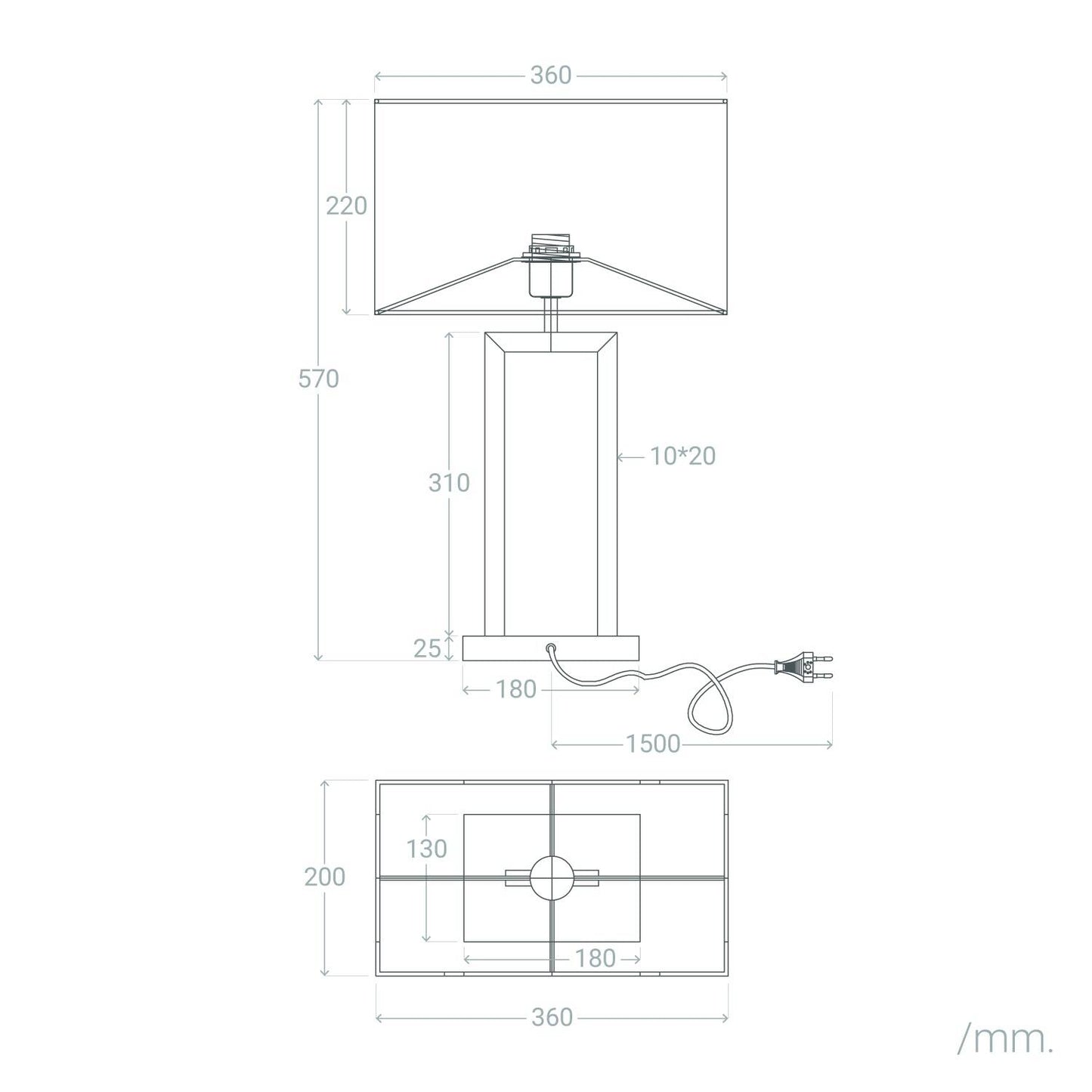 Lámpara de Mesa Metal y Tela Armida