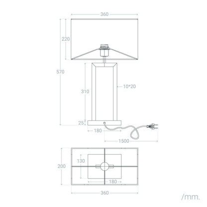 Lámpara de Mesa Metal y Tela Armida