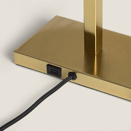 Lámpara de Mesa Metal y Tela con Puerto USB e Interruptor Táctil Katie