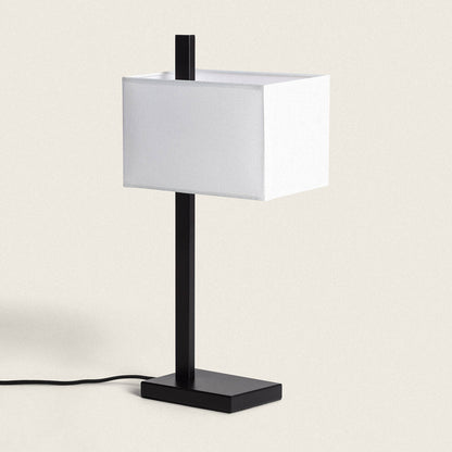 Lámpara de Mesa Metal y Tela con Puerto USB e Interruptor Táctil Malena