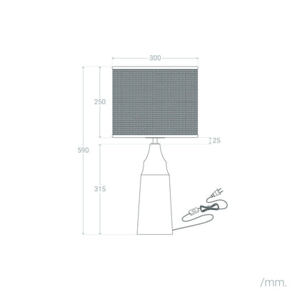 Lámpara de Mesa Metal y Tela Muka