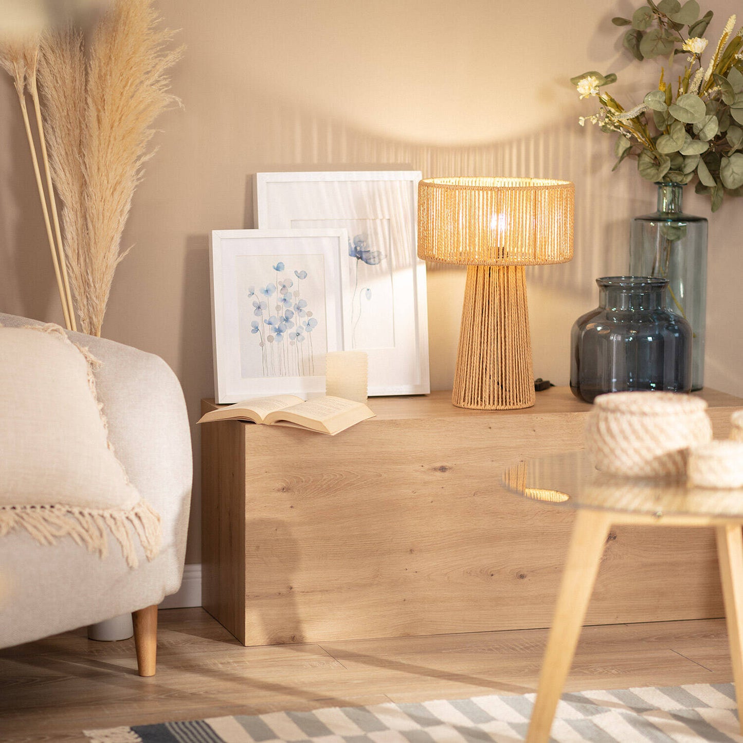 Lámpara de Mesa Papel Trenzado Kala Lilium