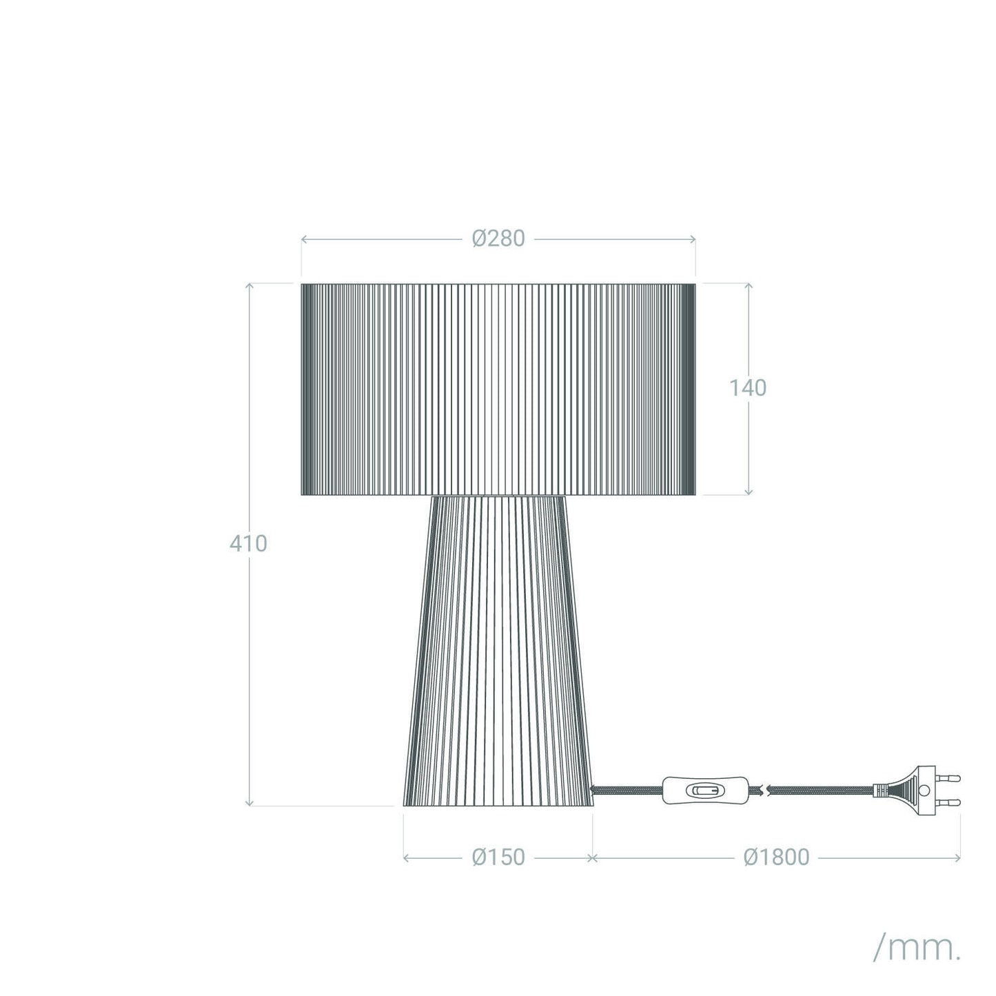 Lámpara de Mesa Papel Trenzado Kala Lilium