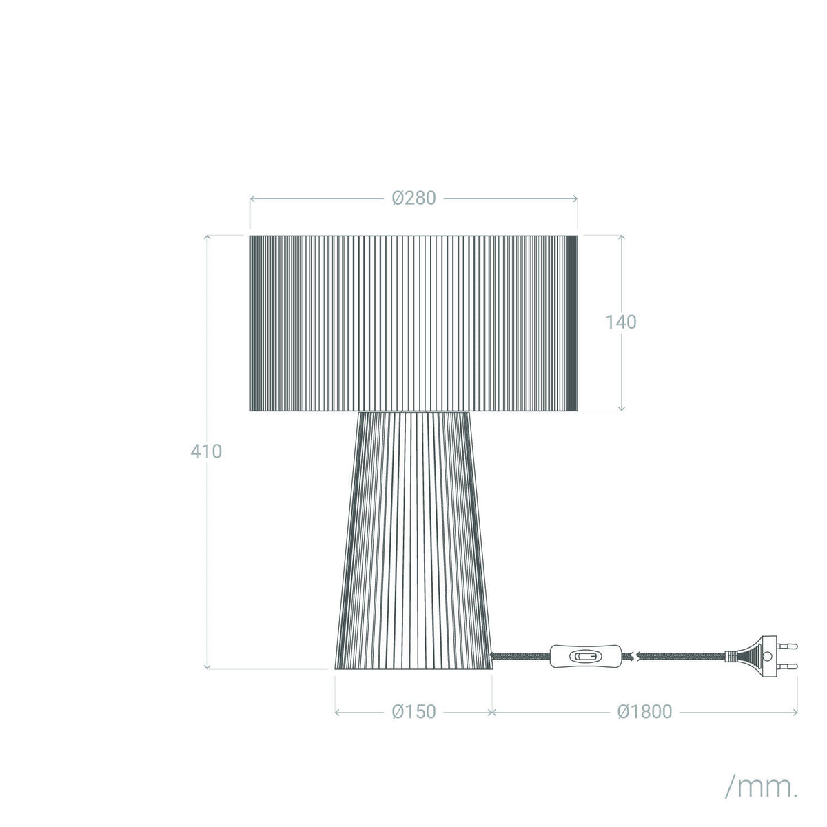 Lámpara de Mesa Papel Trenzado Kala Lilium