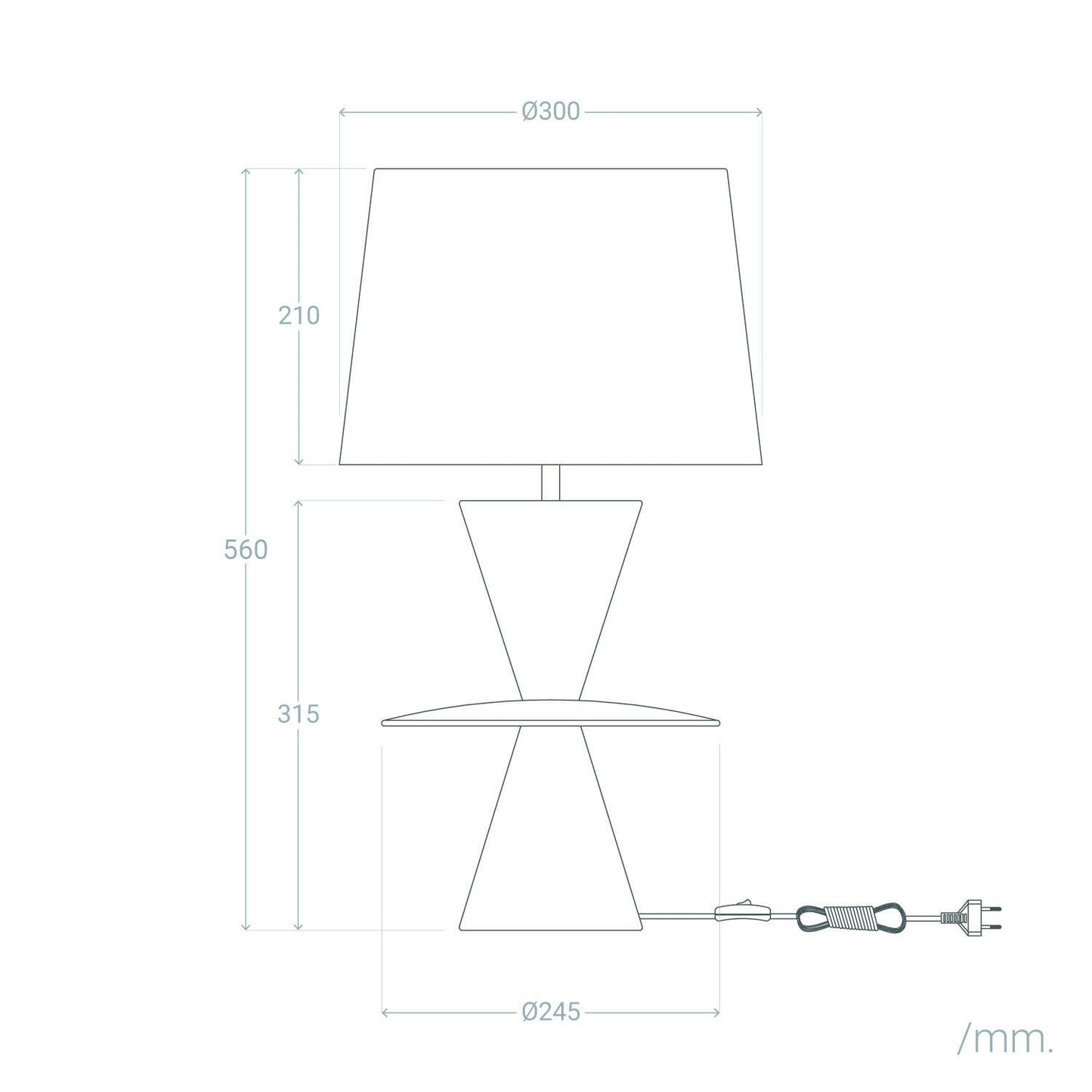 Lámpara de Mesa Resina y Tela Wismar