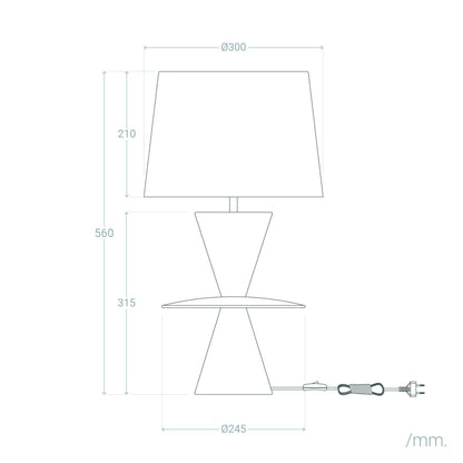 Lámpara de Mesa Resina y Tela Wismar