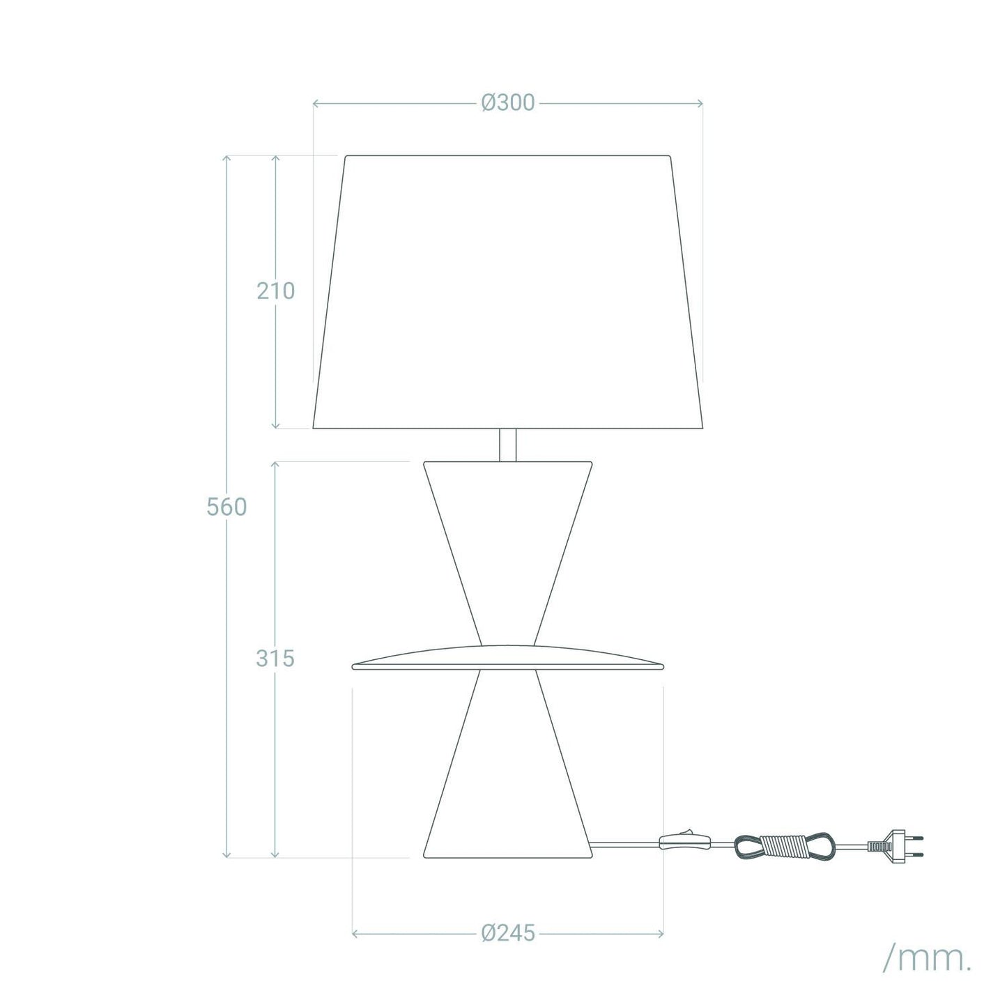 Lámpara de Mesa Resina y Tela Wismar