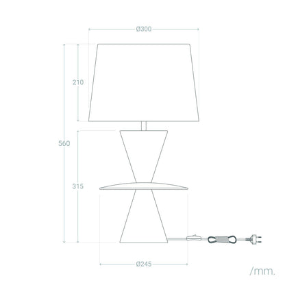 Lámpara de Mesa Resina y Tela Wismar