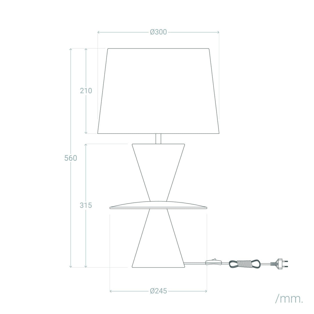 Lámpara de Mesa Resina y Tela Wismar