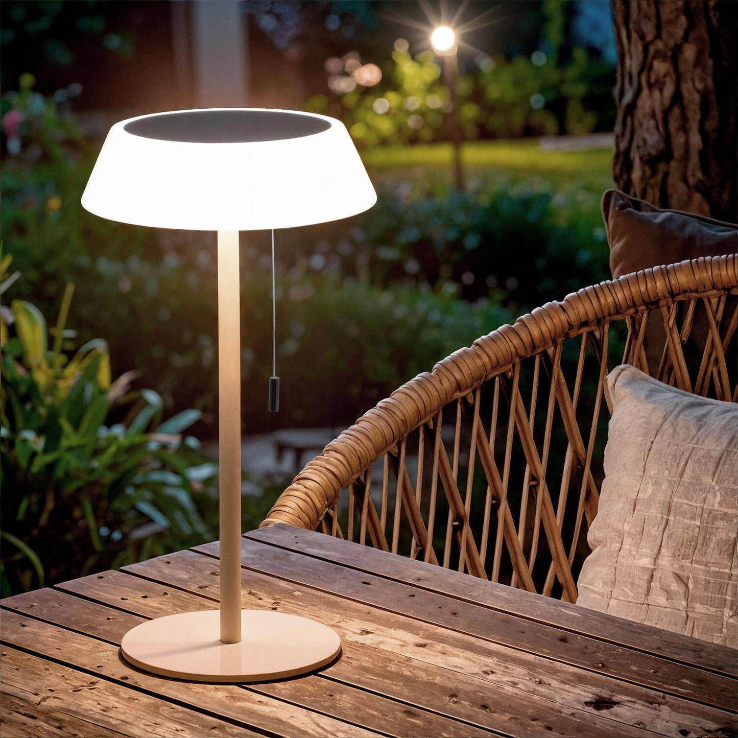 Lámpara de Mesa Solar Exterior LED 1.2W Metal Aldana