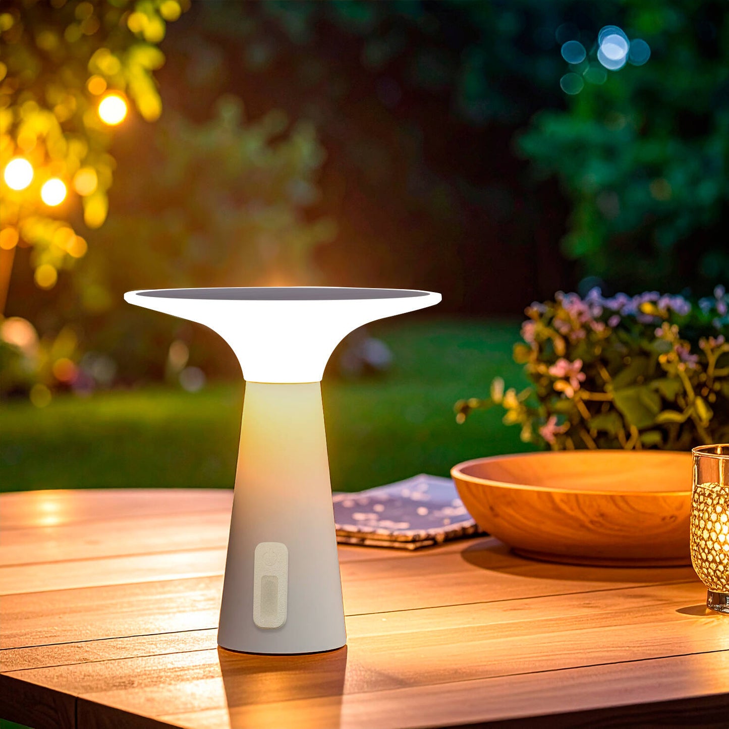 Lámpara de Mesa Solar Exterior LED Portátil con Batería USB Recargable Soucha