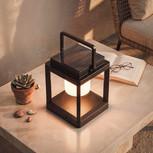 Lámpara de Mesa Solar LED Portátil Aluminio Perlico