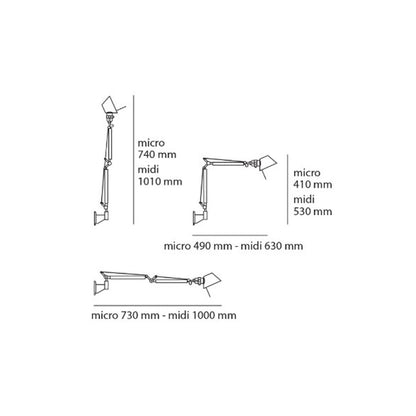Lámpara de Mesa Tolomeo Micro con Soporte Fijo Blanco Brillo ARTEMIDE
