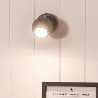 Lámpara de Pared Aluminio Orientable 1 Foco Negro Ates