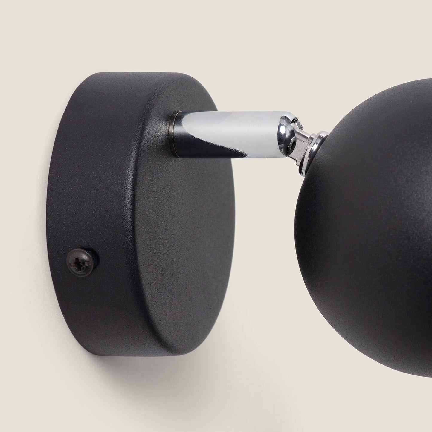 Lámpara de Pared Aluminio Orientable 1 Foco Negro Ates