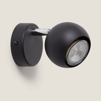 Lámpara de Pared Aluminio Orientable 1 Foco Negro Ates