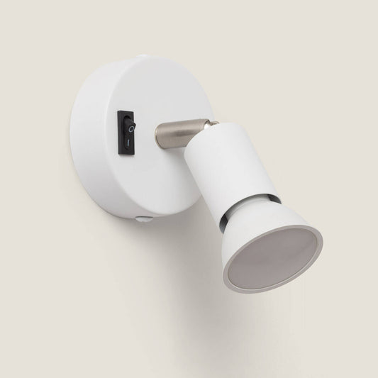 Lámpara de Pared Aluminio Orientable con Interruptor 1 Foco Oasis Blanco
