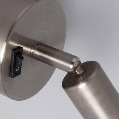 Lámpara de Pared Aluminio Orientable con Interruptor 1 Foco Oasis Plata