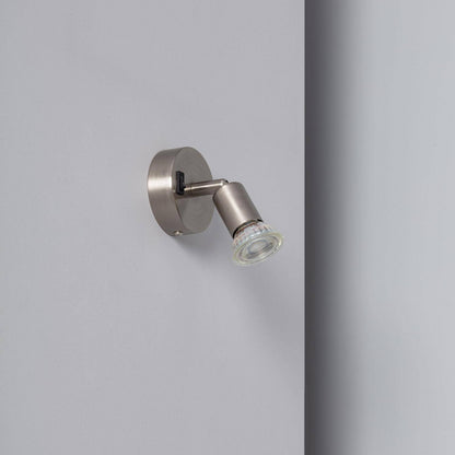 Lámpara de Pared Aluminio Orientable con Interruptor 1 Foco Oasis Plata