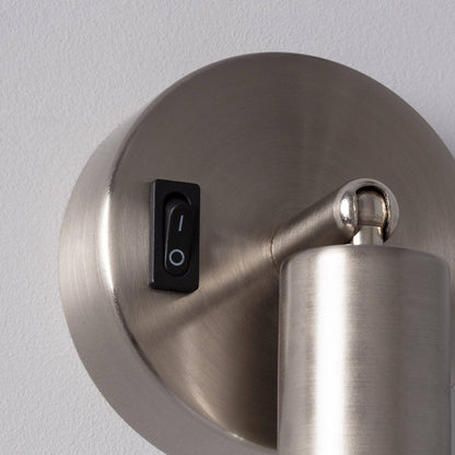 Lámpara de Pared Aluminio Orientable con Interruptor 1 Foco Oasis Plata