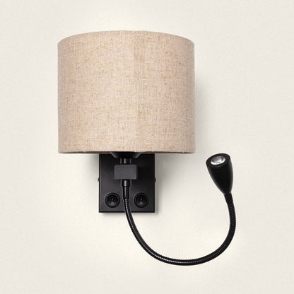 Lámpara de Pared con Luz de Lectura 2.5W Metal Black-Kianga