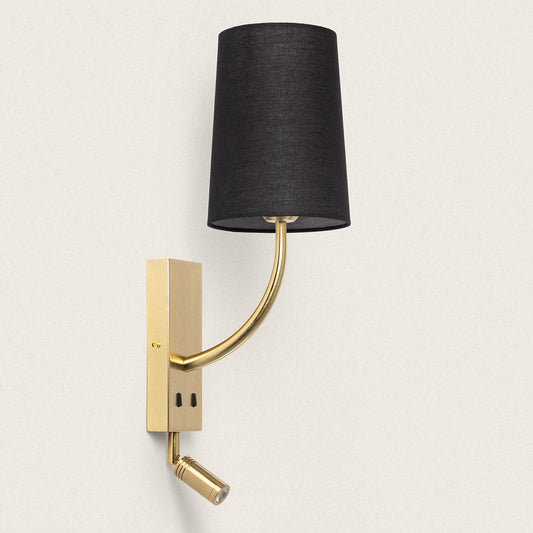 Lámpara de Pared con Luz de Lectura 2.5W Metal Gold-Teylo Conne
