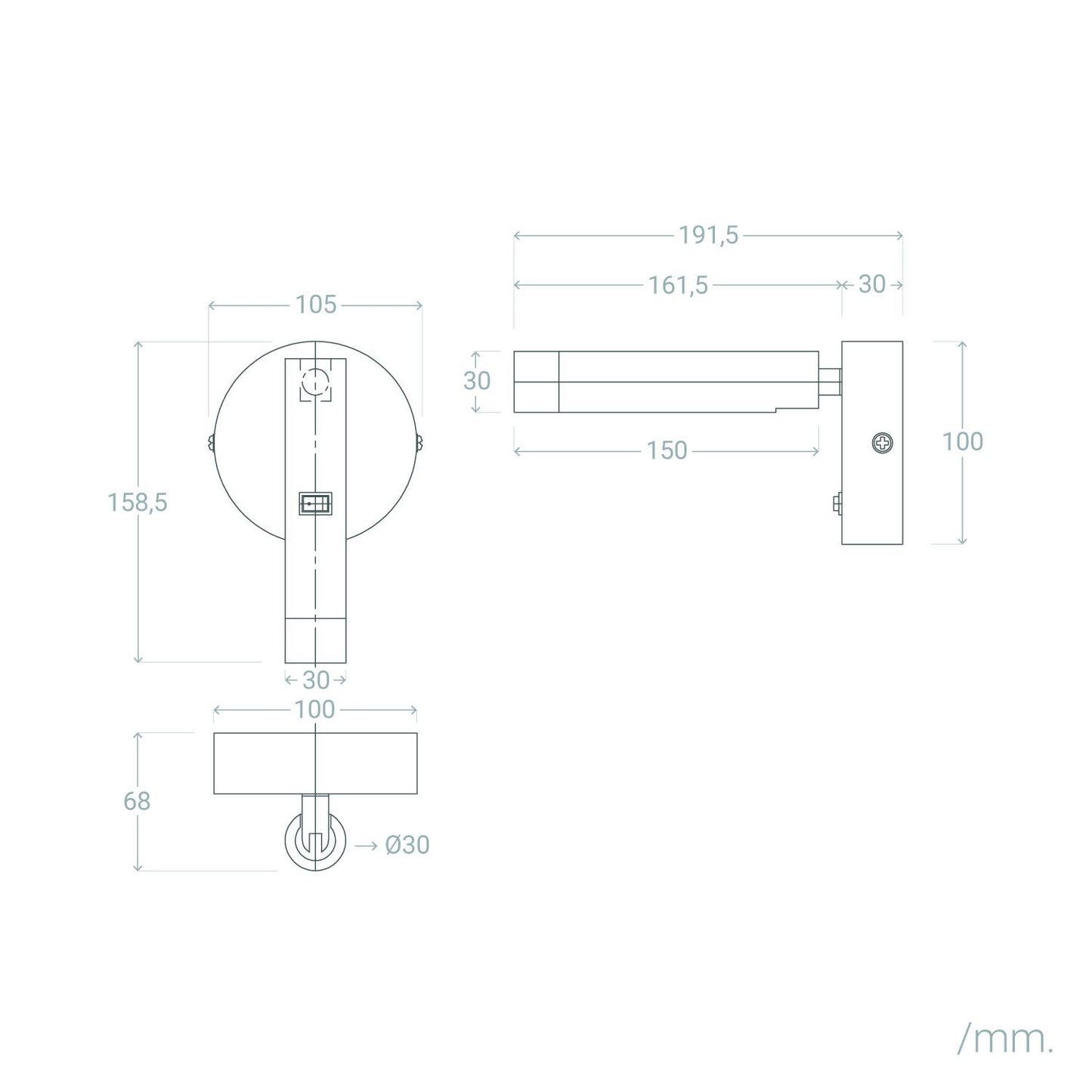 Lámpara de Pared con Luz de Lectura LED 2.5W Metal y Puerto USB Gazny