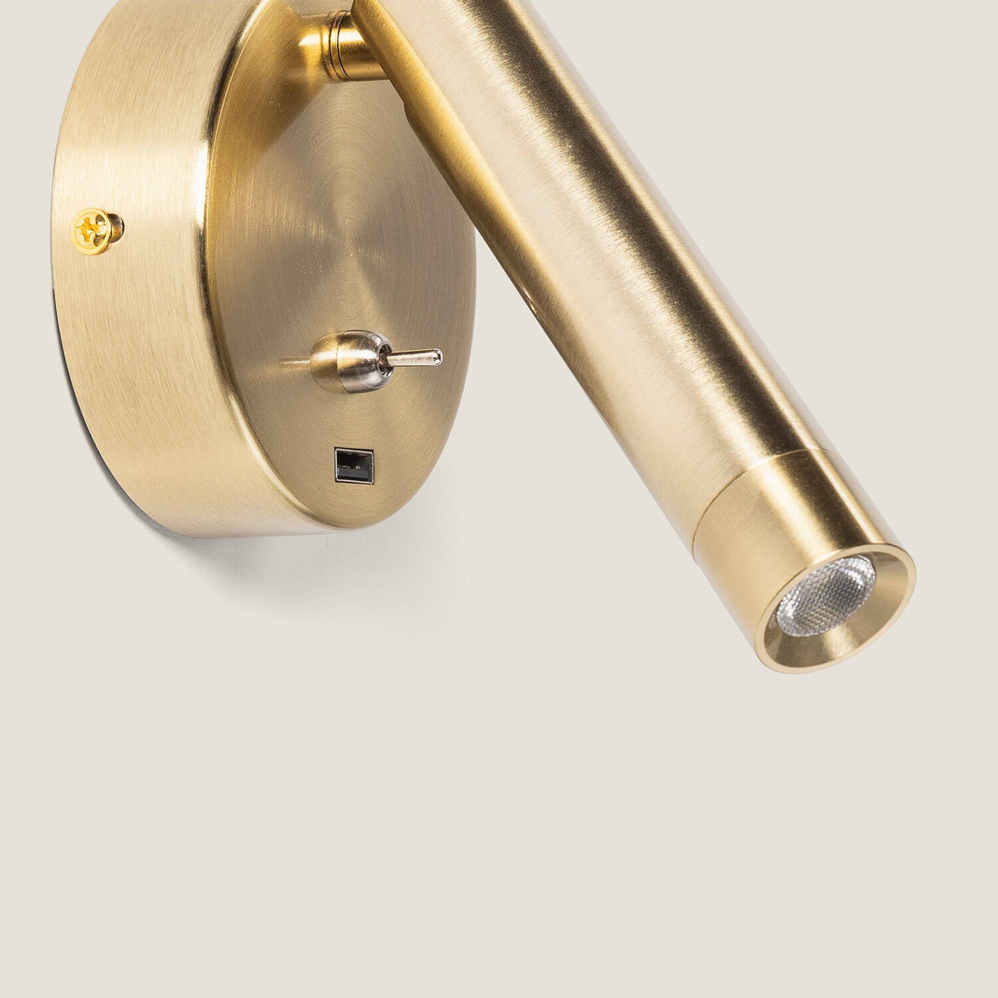 Lámpara de Pared con Luz de Lectura LED 2.5W Metal y Puerto USB Gazny