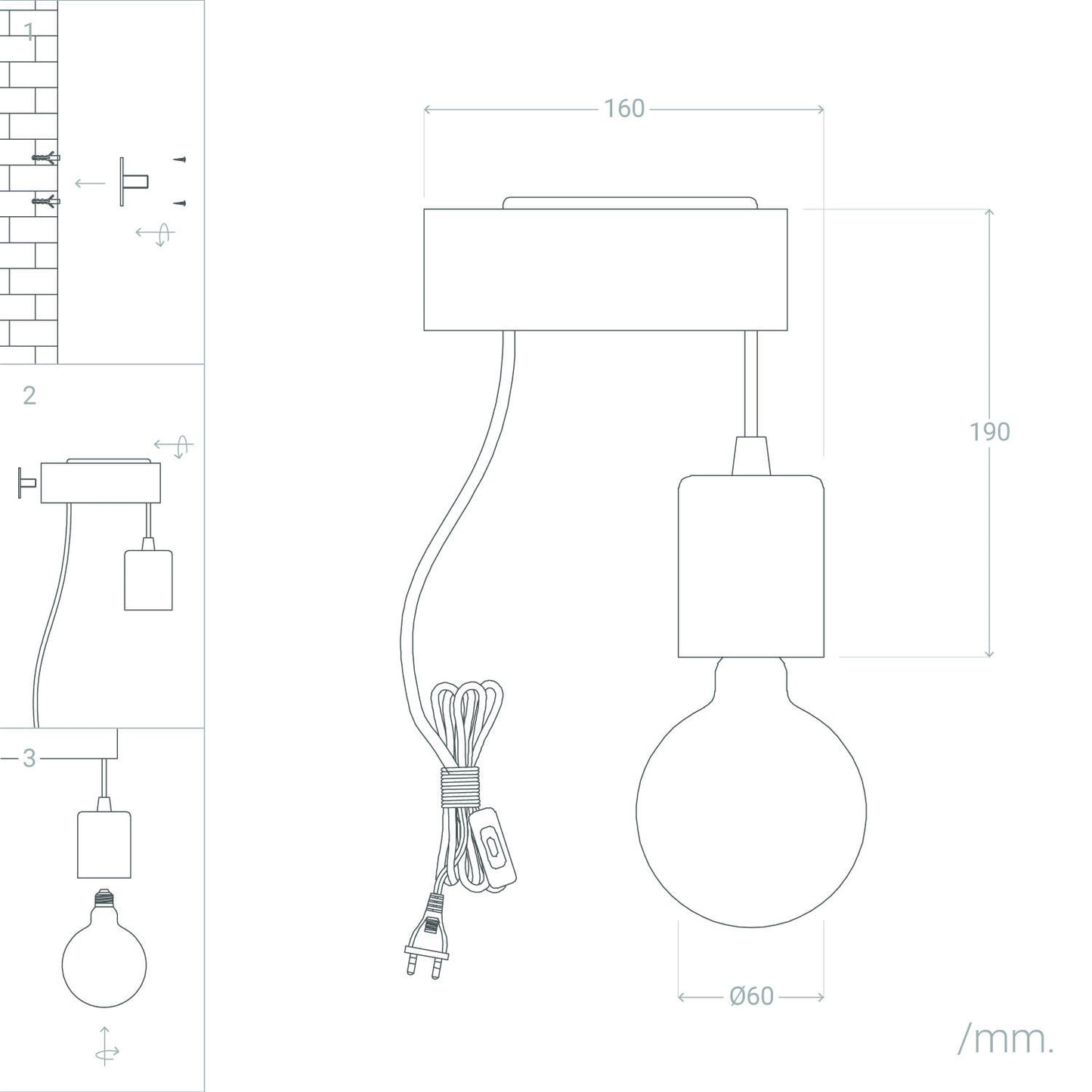 Lámpara de Pared de Madera Torse