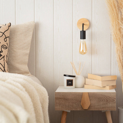 Lámpara de Pared de Madera y Metal Jedali