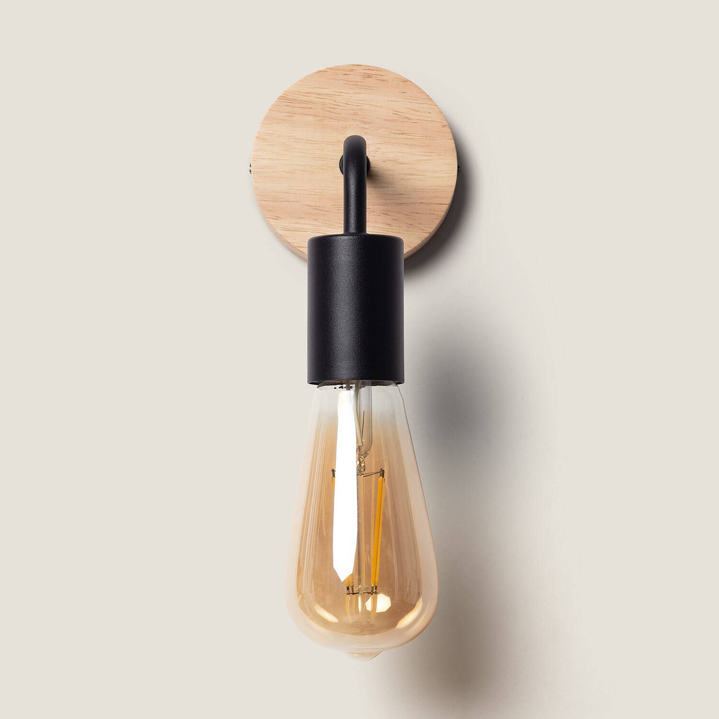 Lámpara de Pared de Madera y Metal Jedali