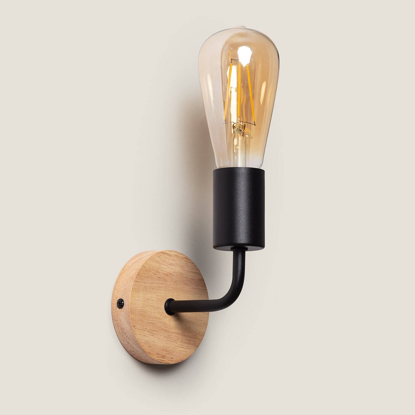 Lámpara de Pared de Madera y Metal Jedali