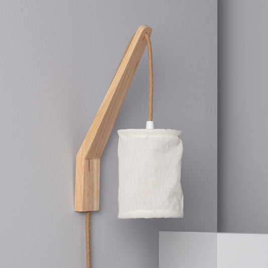 Lámpara de Pared de Madera y Tela Kanzu