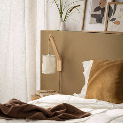Lámpara de Pared de Madera y Tela Kanzu