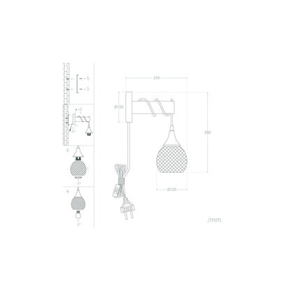 Lámpara de Pared de Madera y Metal Monah