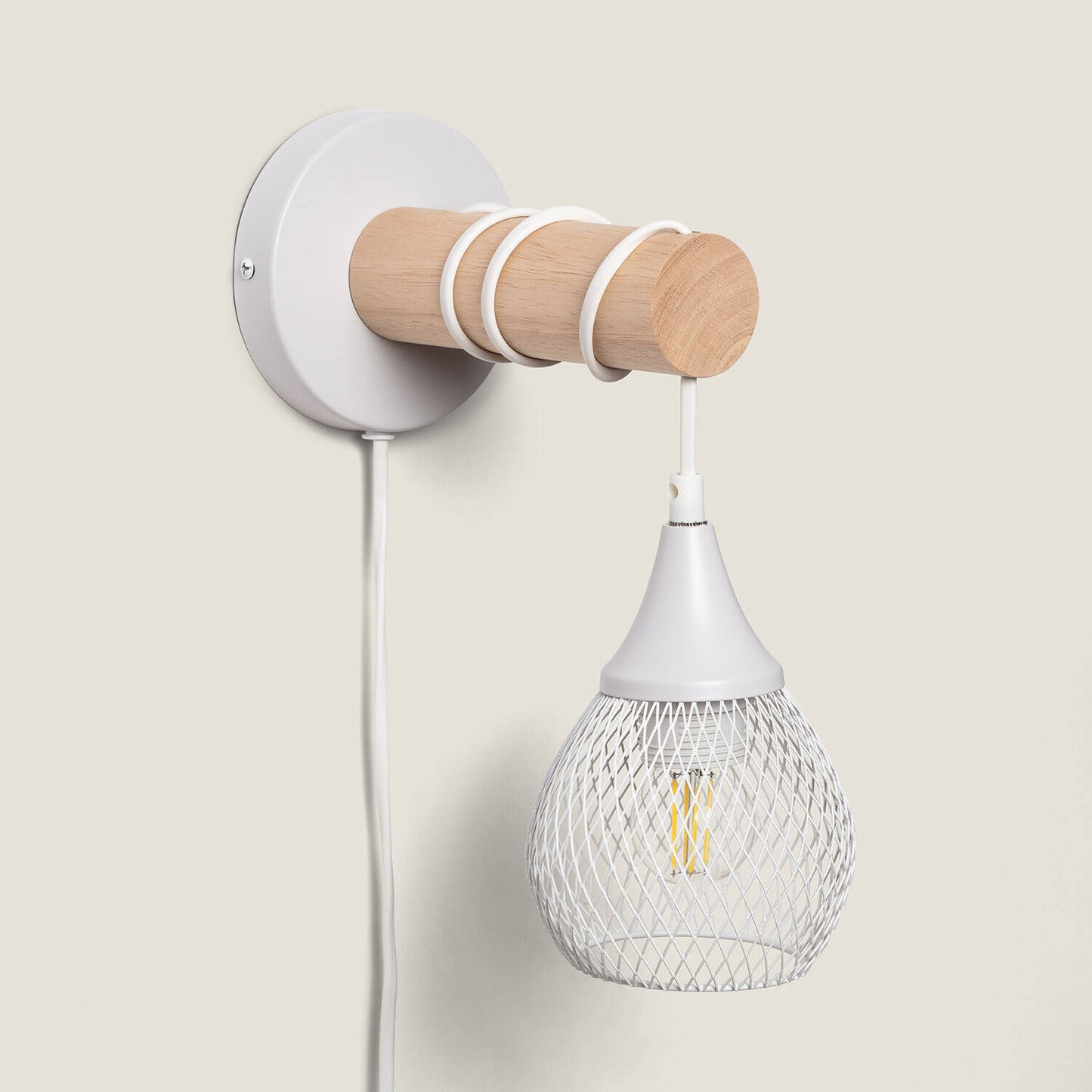 Lámpara de Pared de Madera y Metal Monah