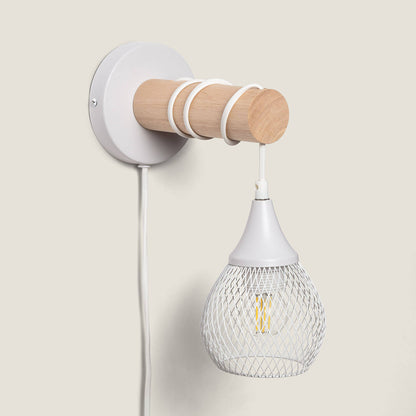 Lámpara de Pared de Madera y Metal Monah