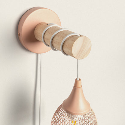 Lámpara de Pared de Madera y Metal Monah
