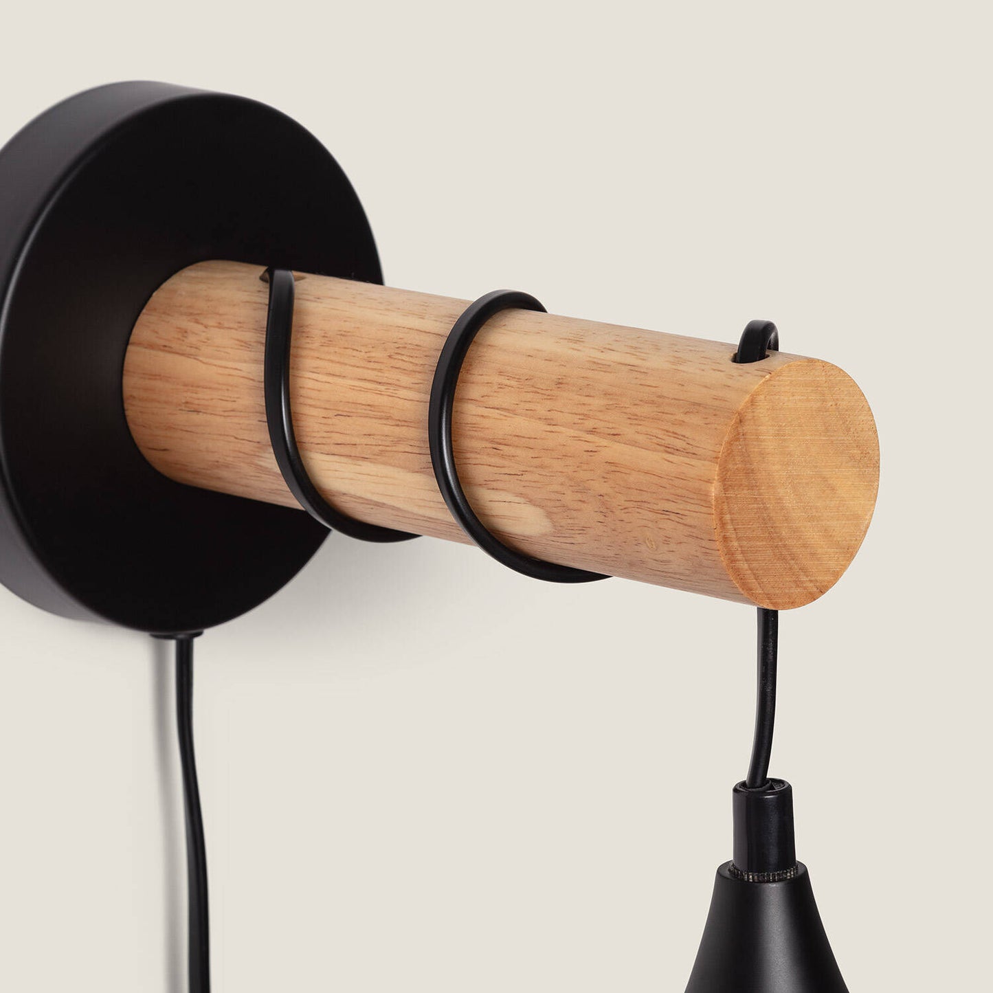 Lámpara de Pared de Madera y Metal Monah