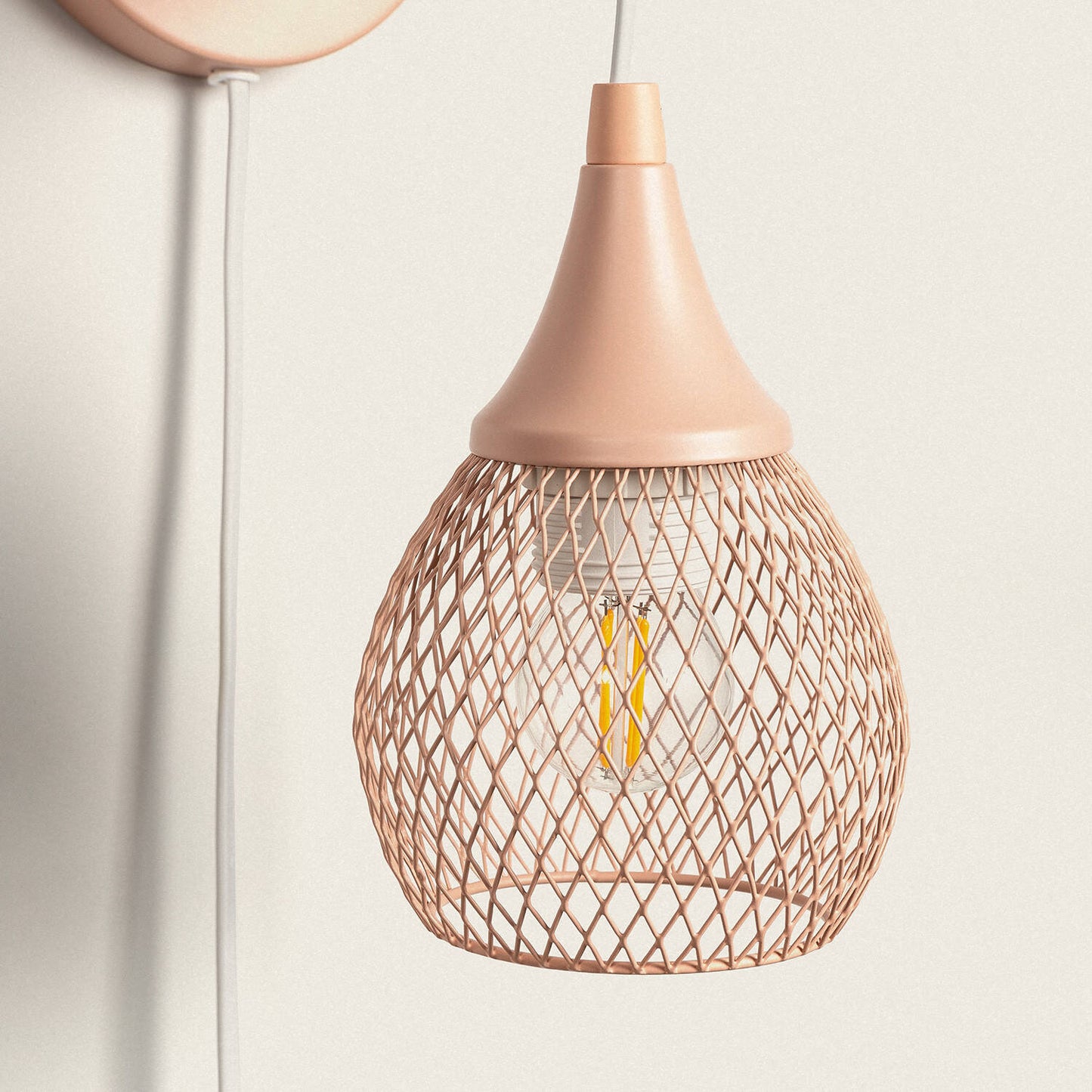 Lámpara de Pared de Madera y Metal Monah