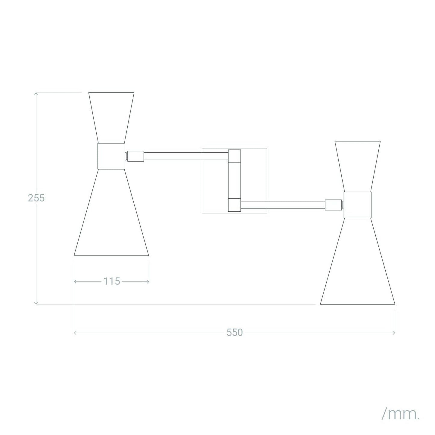 Lámpara de Pared Orientable Metal 2 Focos Jigger