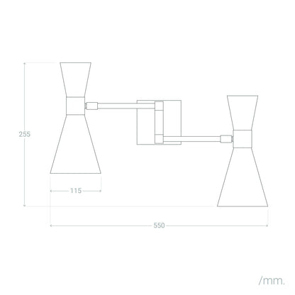 Lámpara de Pared Orientable Metal 2 Focos Jigger