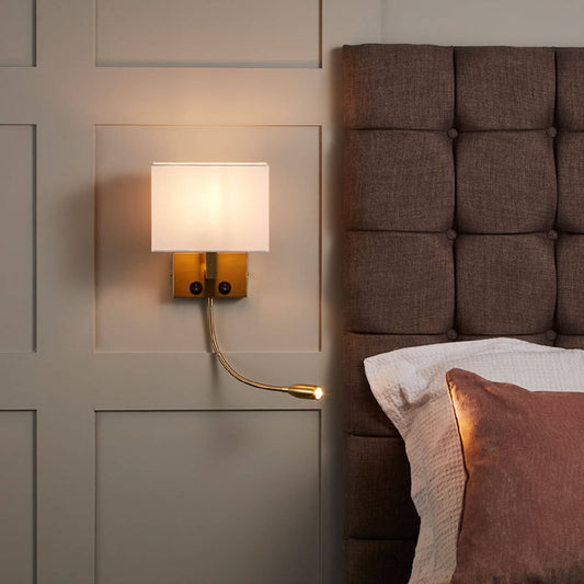 Lámpara de Pared de Metal con Flexo LED de Lectura Waldorf