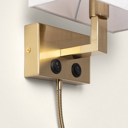 Lámpara de Pared de Metal con Flexo LED de Lectura Waldorf